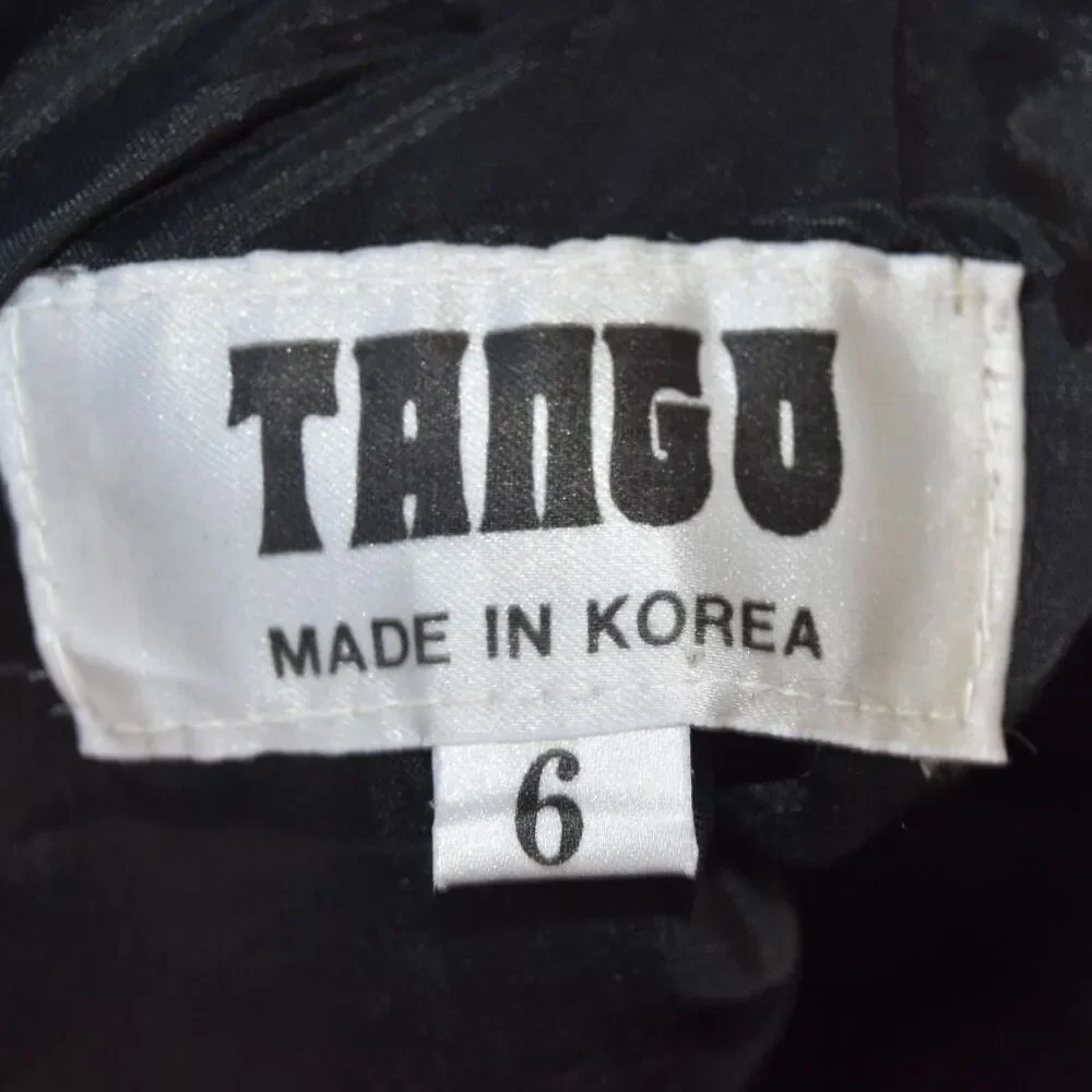 Vintage 90s Tangu Black Genuine Leather Mini Skirt High Waist Size 6 XS